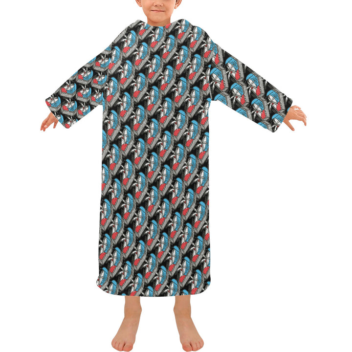 Blanket Robe with Sleeves for Kids