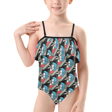 Load image into Gallery viewer, Kids&#39; Spaghetti Strap Ruffle Swimsuit
