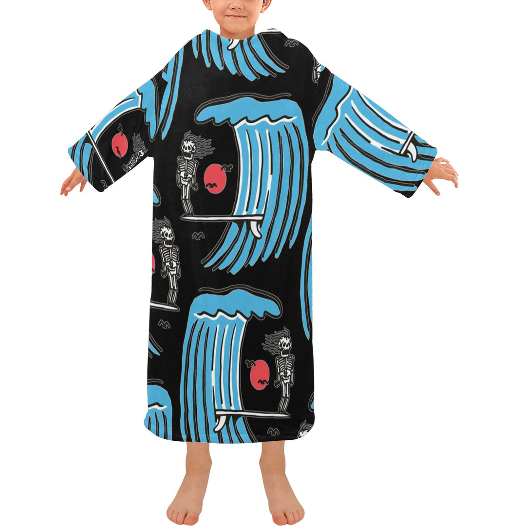 Blanket Robe with Sleeves for Kids