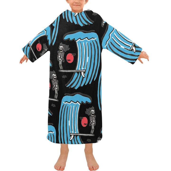 Blanket Robe with Sleeves for Kids