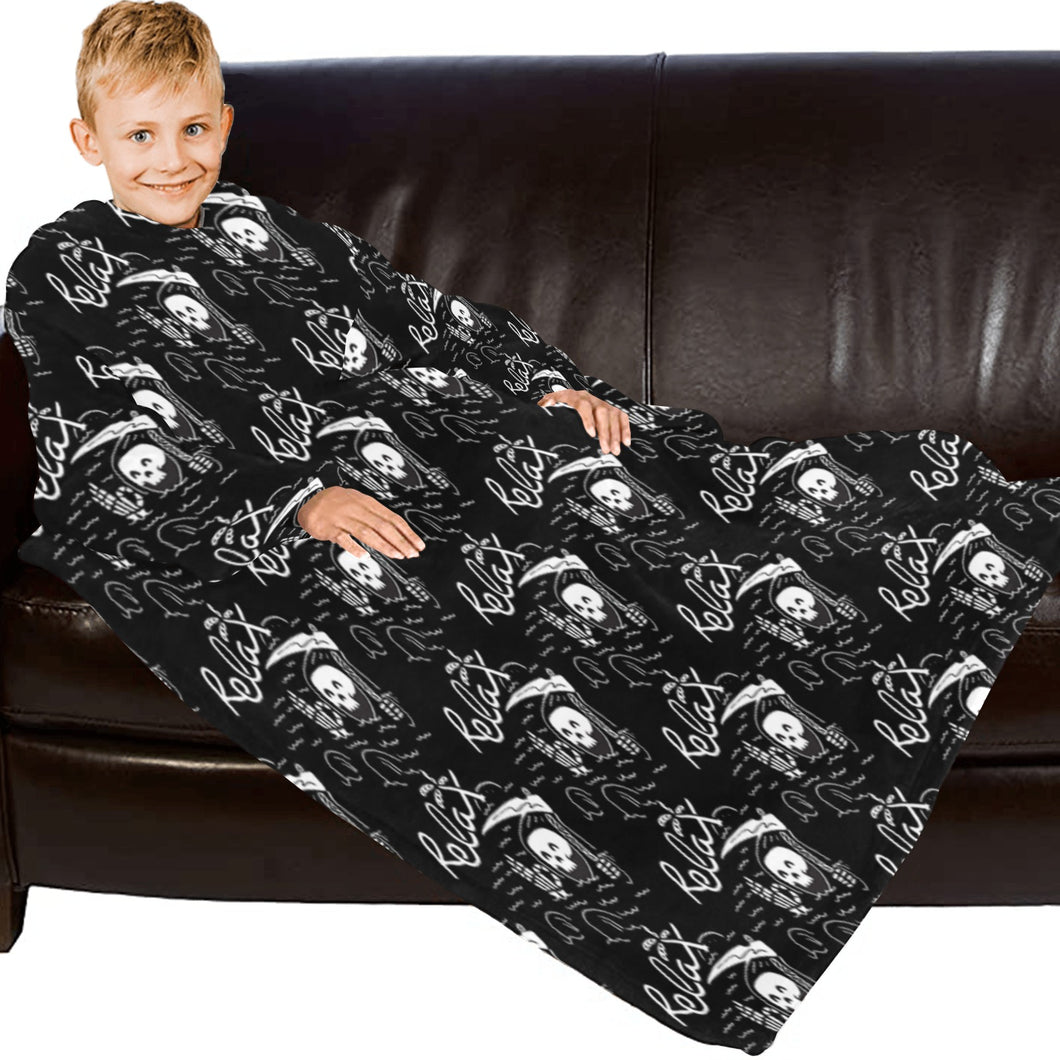 Blanket Robe with Sleeves for Kids