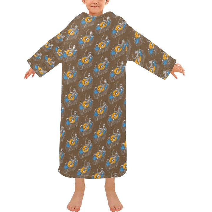 Blanket Robe with Sleeves for Kids