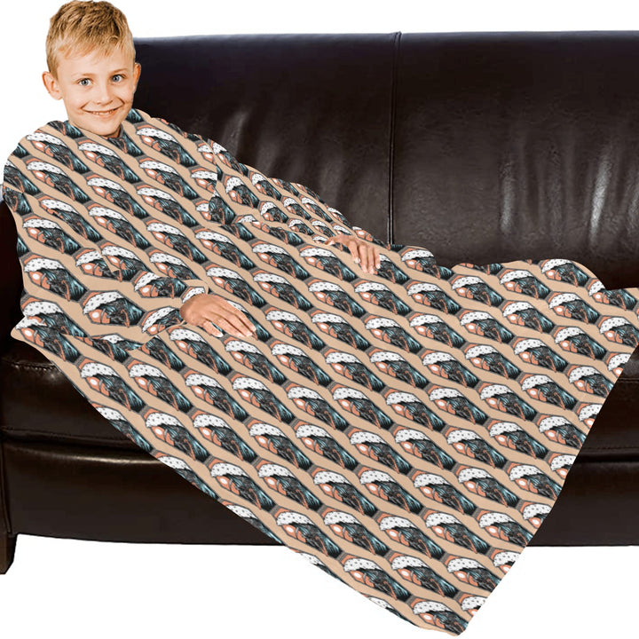 Blanket Robe with Sleeves for Kids