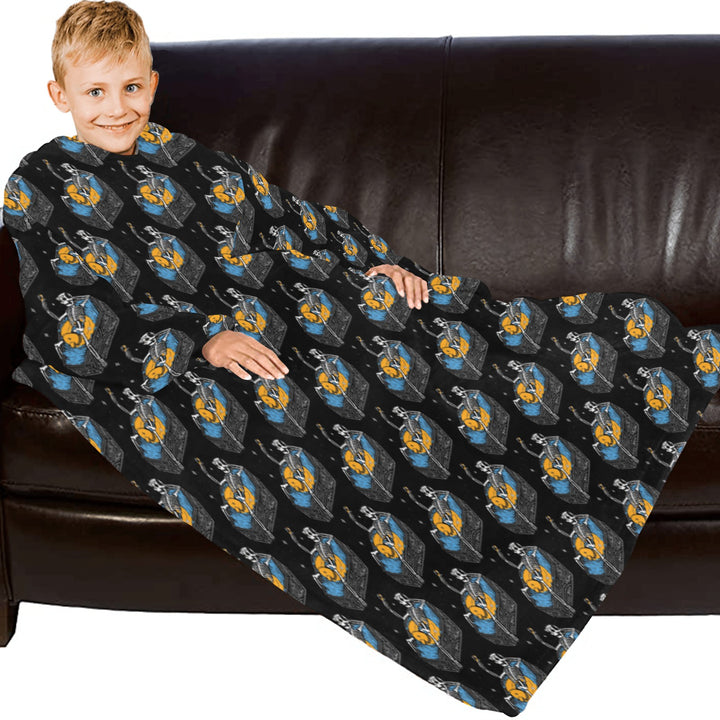 Blanket Robe with Sleeves for Kids