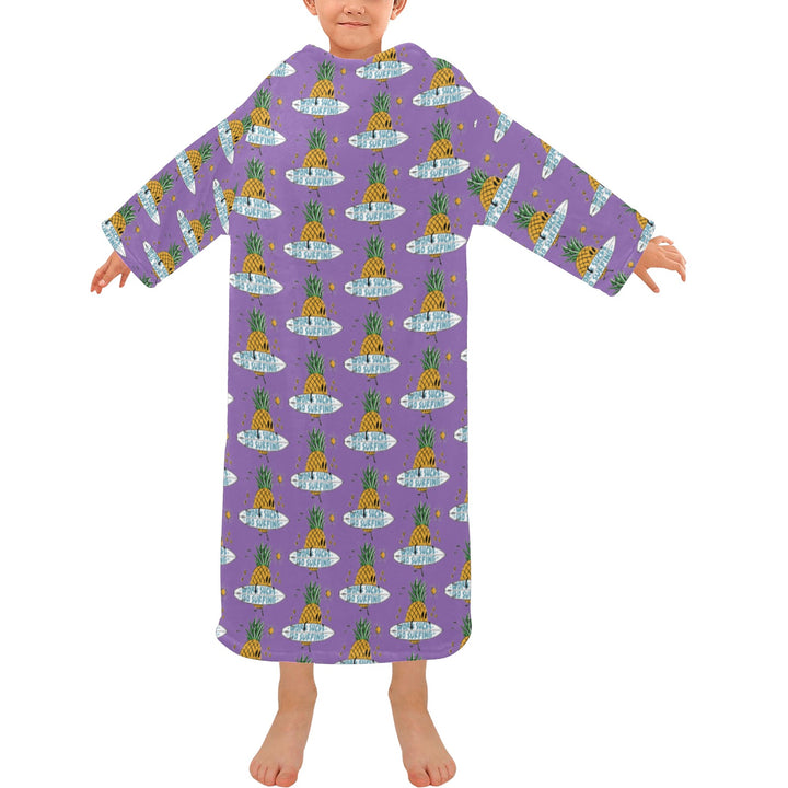 Blanket Robe with Sleeves for Kids