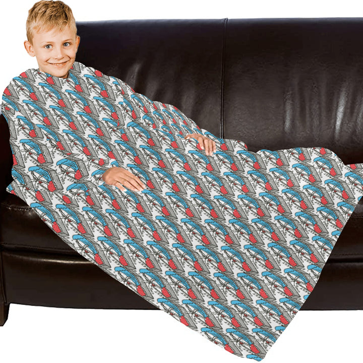 Blanket Robe with Sleeves for Kids