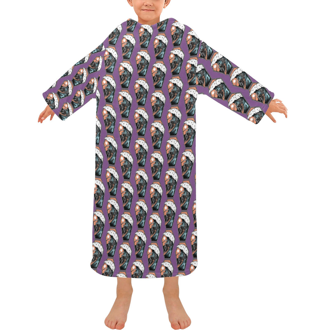 Blanket Robe with Sleeves for Kids