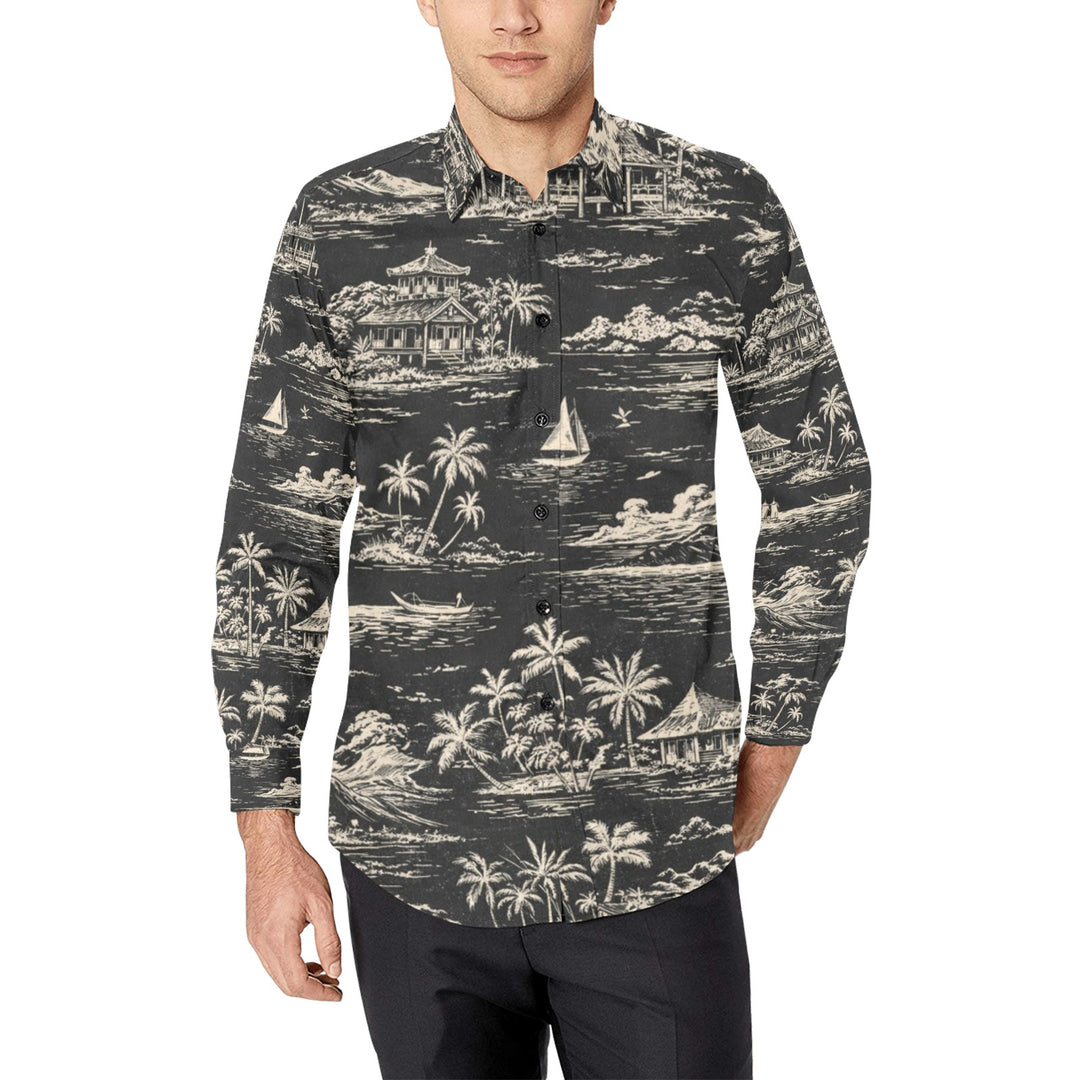 Men's All Over Print Long Sleeve Shirt(Without Pocket)(T61)