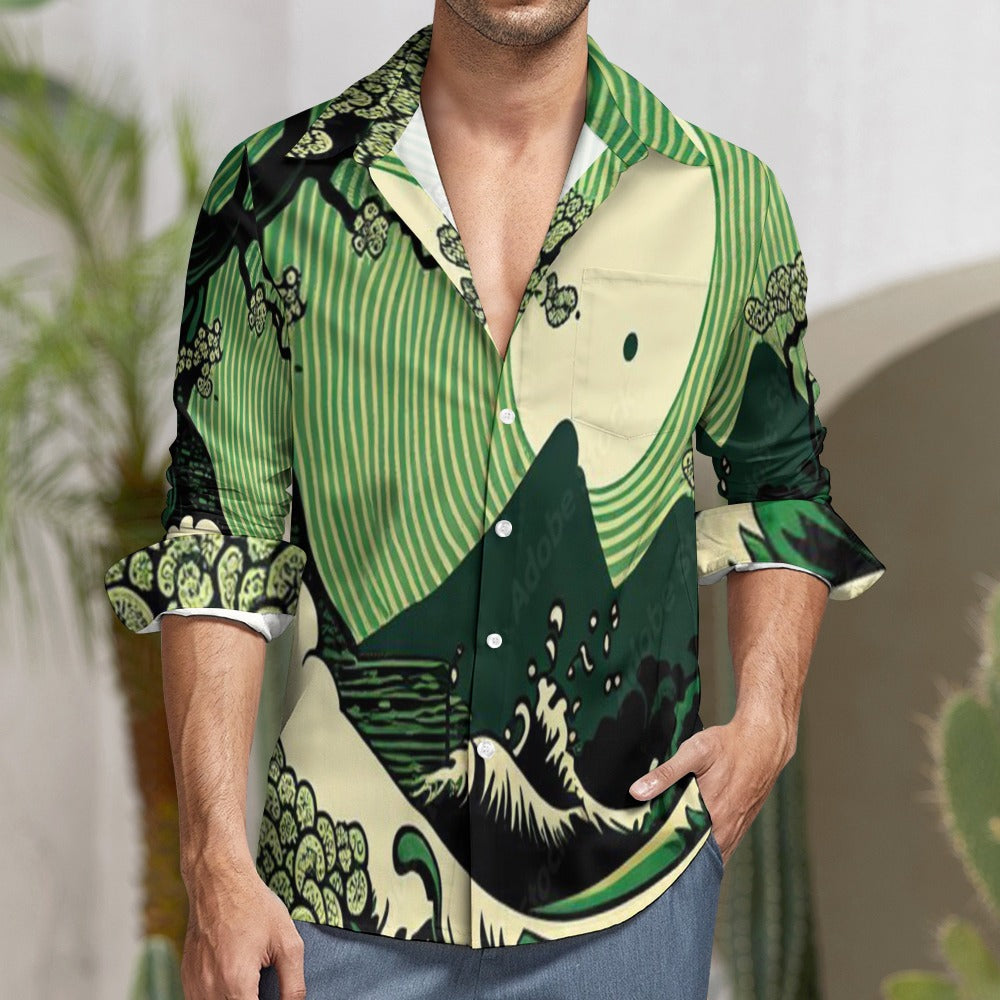 Casual One Pocket Long Sleeve Shirt