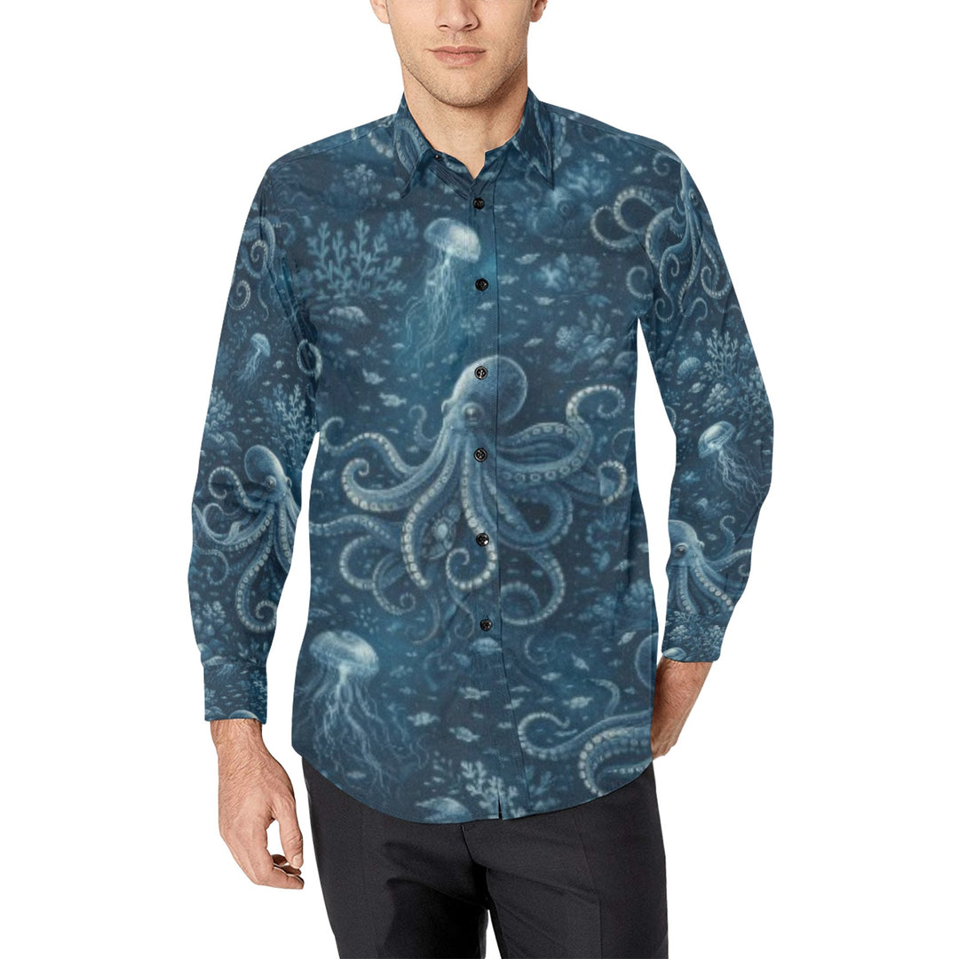 Men's All Over Print Long Sleeve Shirt(Without Pocket)(T61)
