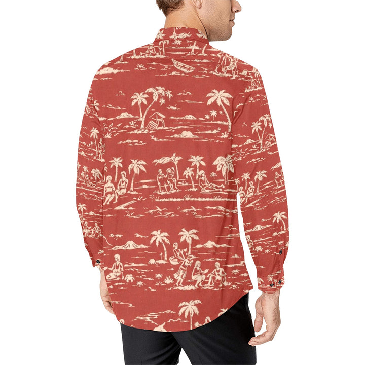 Men's All Over Print Long Sleeve Shirt(Without Pocket)(T61)