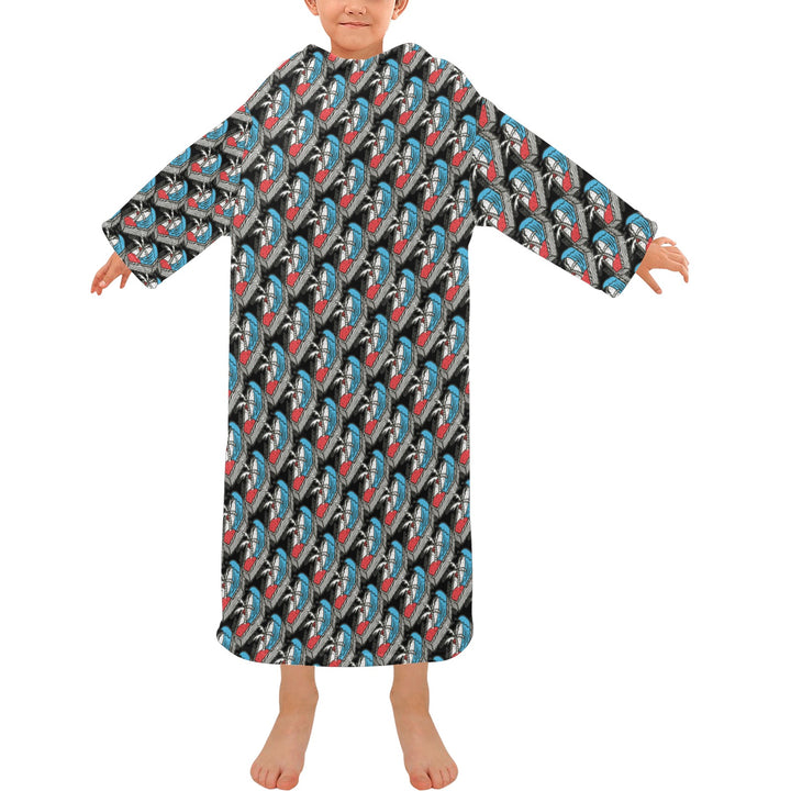 Blanket Robe with Sleeves for Kids