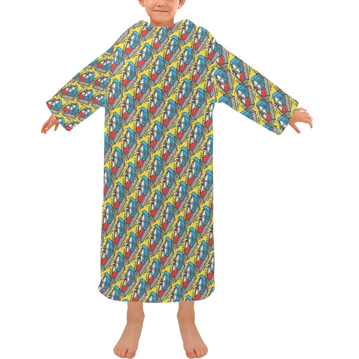 Blanket Robe with Sleeves for Kids