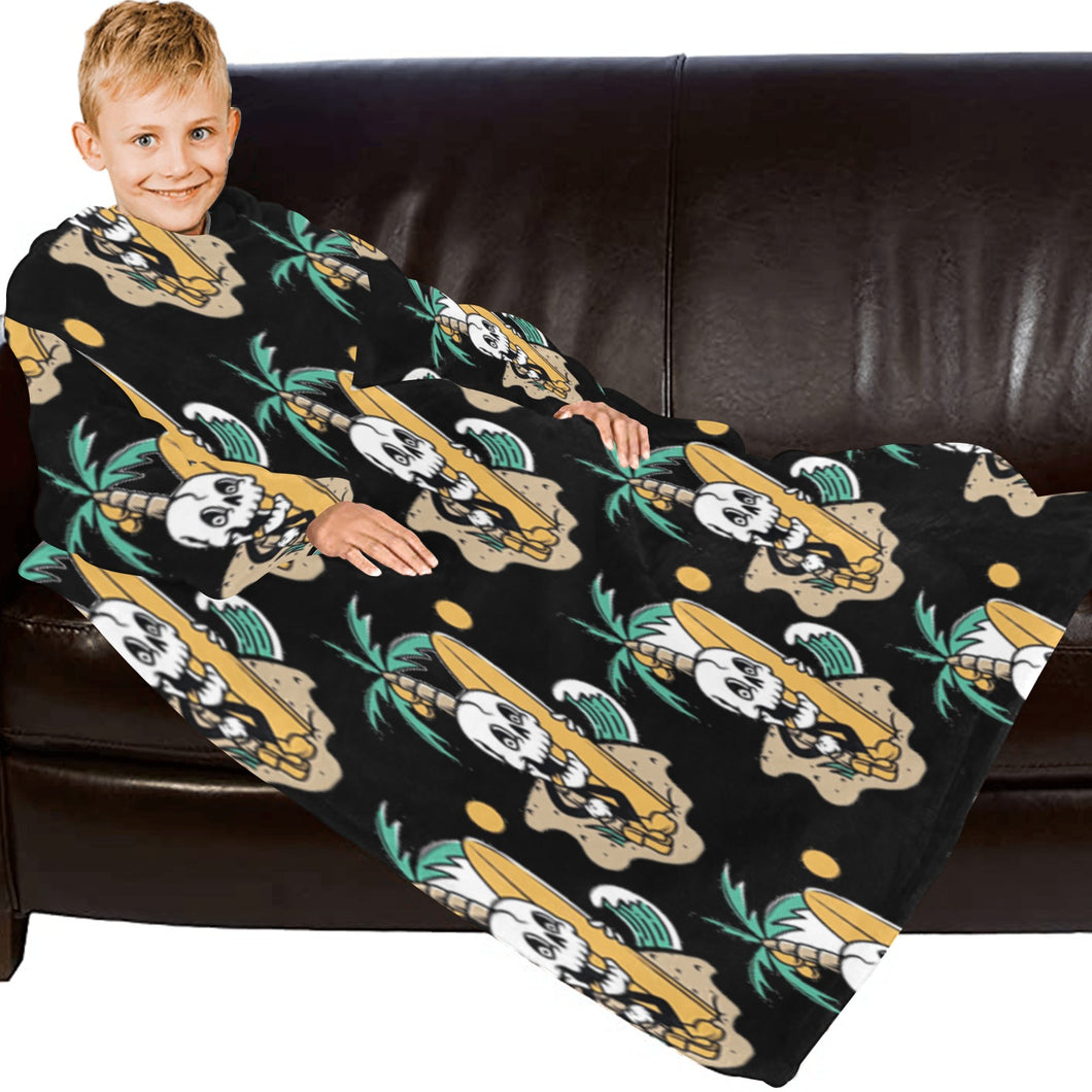 Blanket Robe with Sleeves for Kids