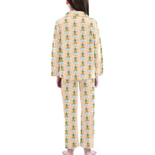 Load image into Gallery viewer, Big Girls&#39; V-Neck Long Pajama Set
