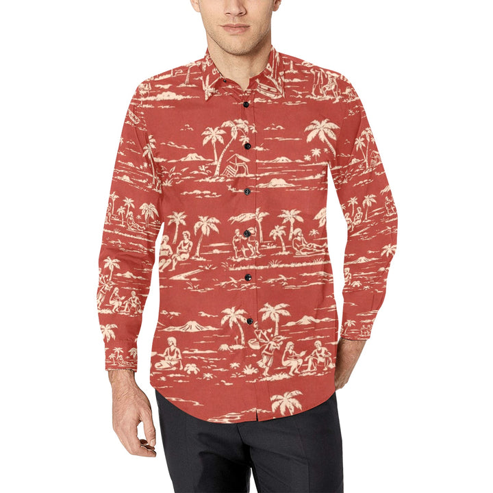 Men's All Over Print Long Sleeve Shirt(Without Pocket)(T61)