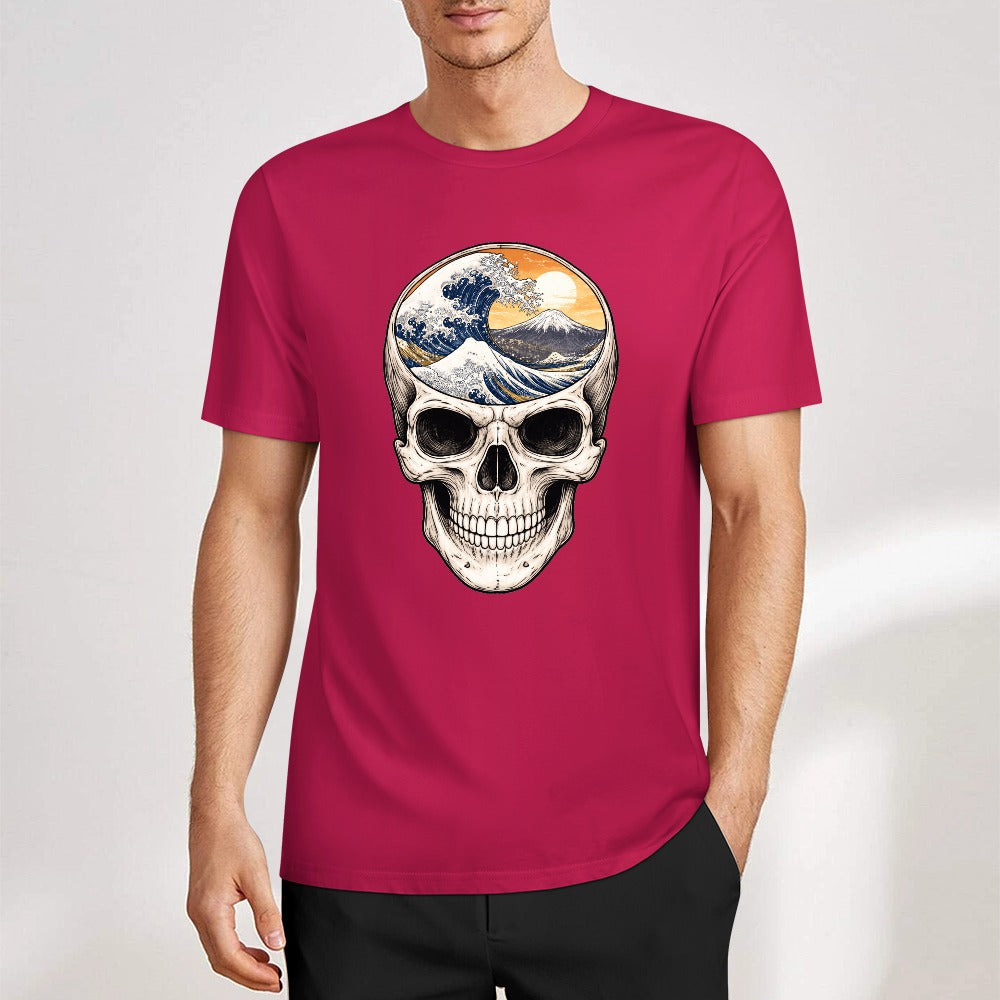 New Pure cotton short sleeved T-shirt Front print Multiple colors