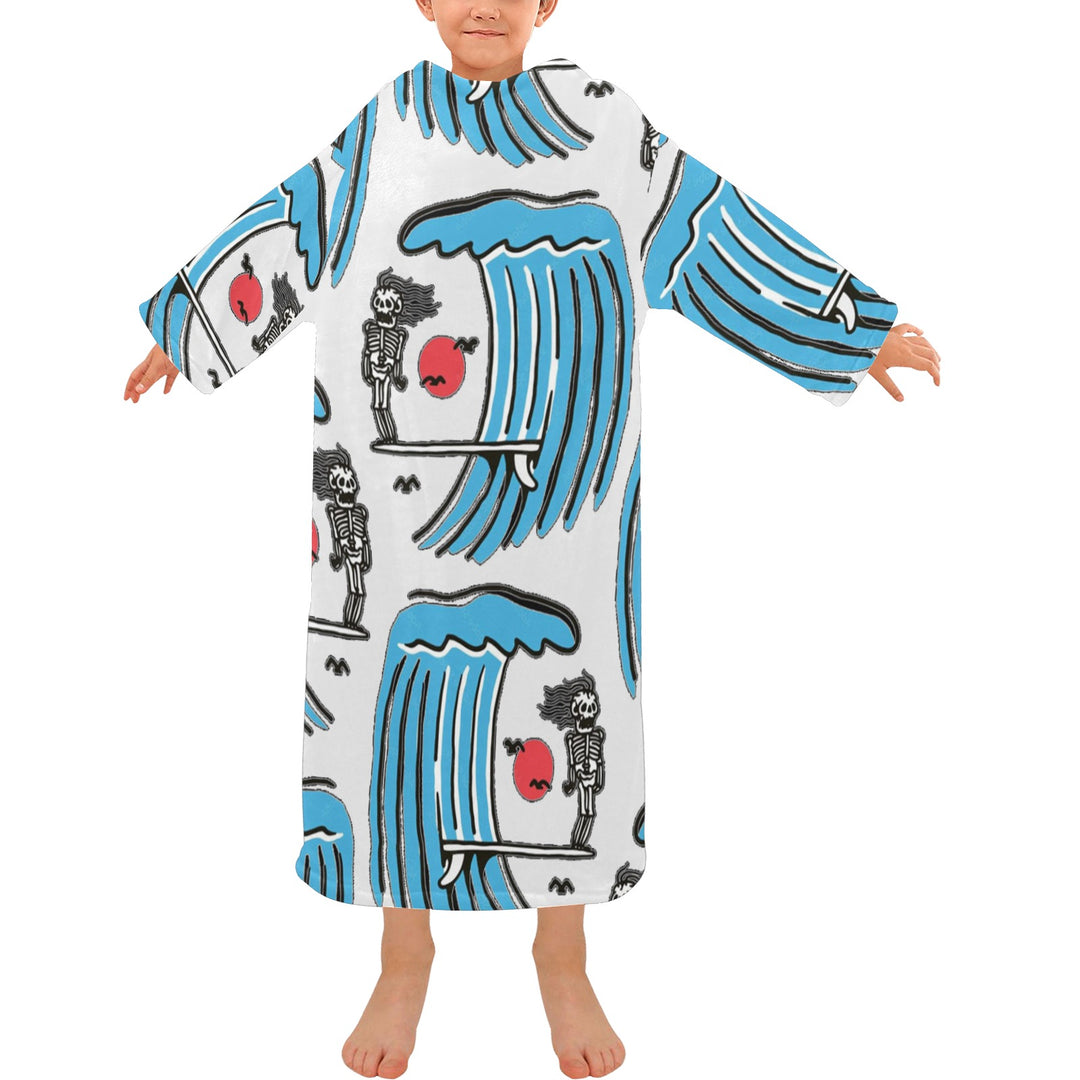 Blanket Robe with Sleeves for Kids