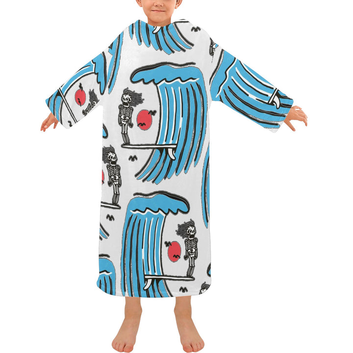 Blanket Robe with Sleeves for Kids