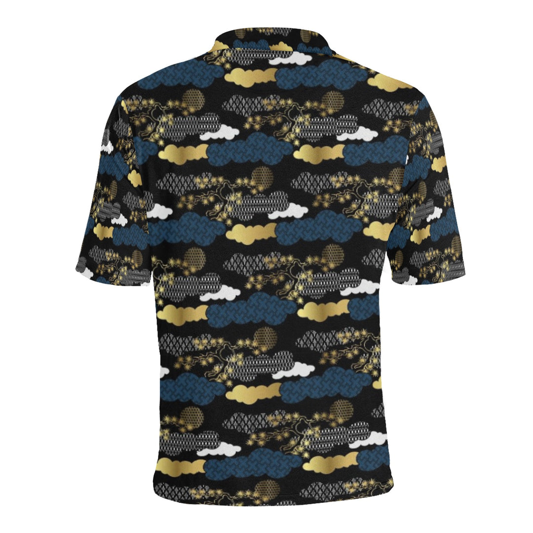 Men's All Over Print Polo Shirt (T55)