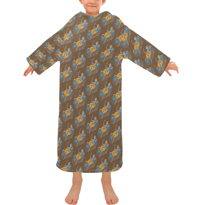 Blanket Robe with Sleeves for Kids