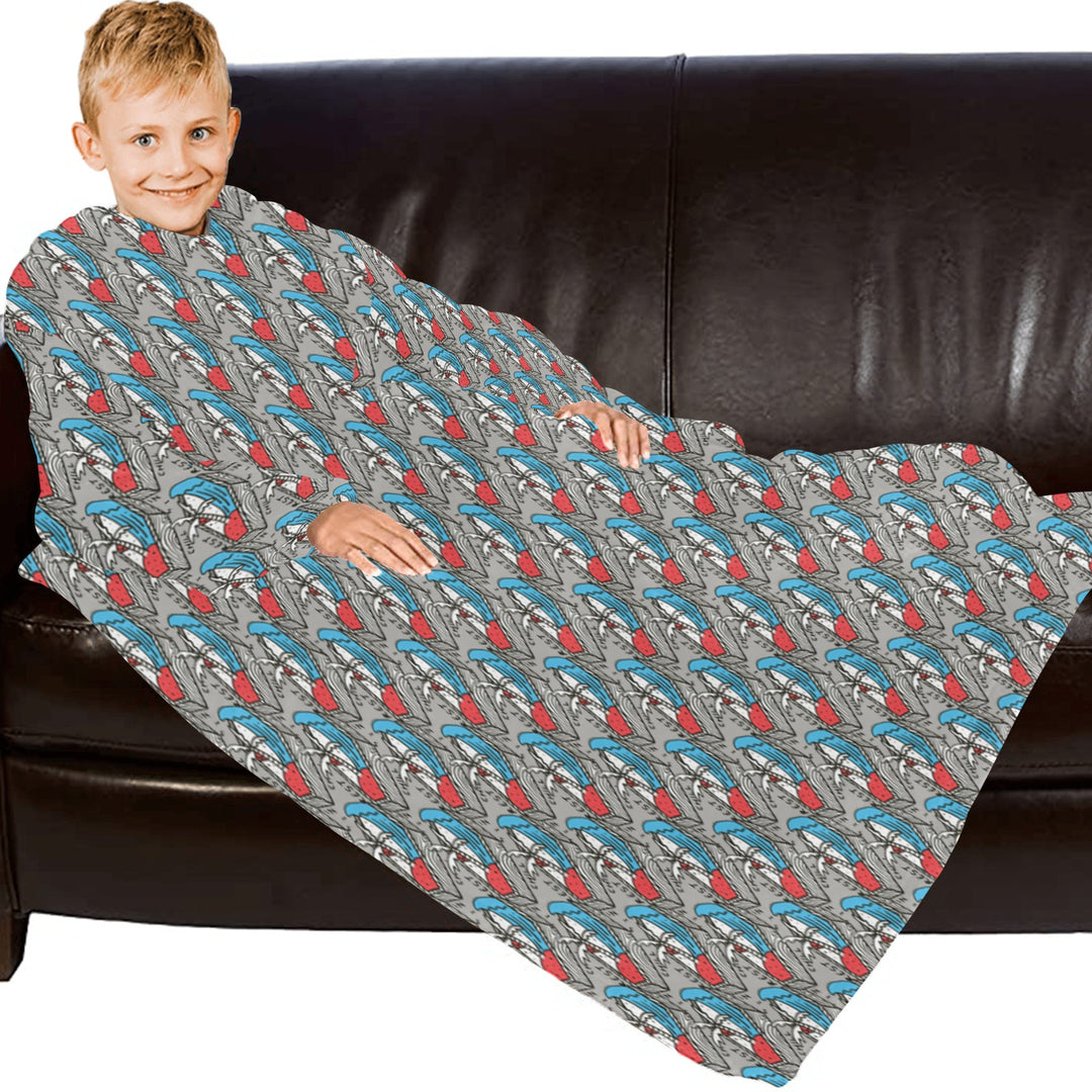 Blanket Robe with Sleeves for Kids