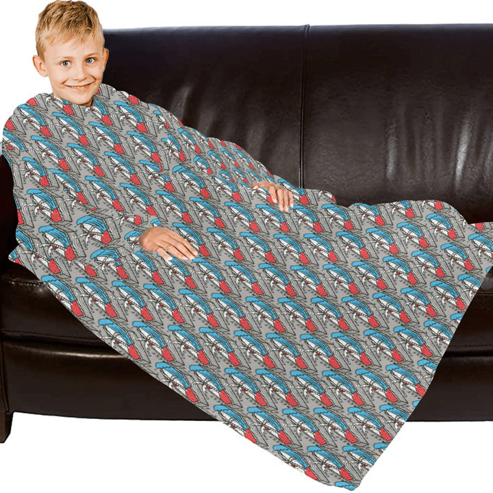 Blanket Robe with Sleeves for Kids