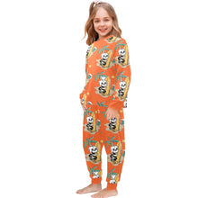 Load image into Gallery viewer, Little Girls&#39; Crew Neck Long Pajama Set
