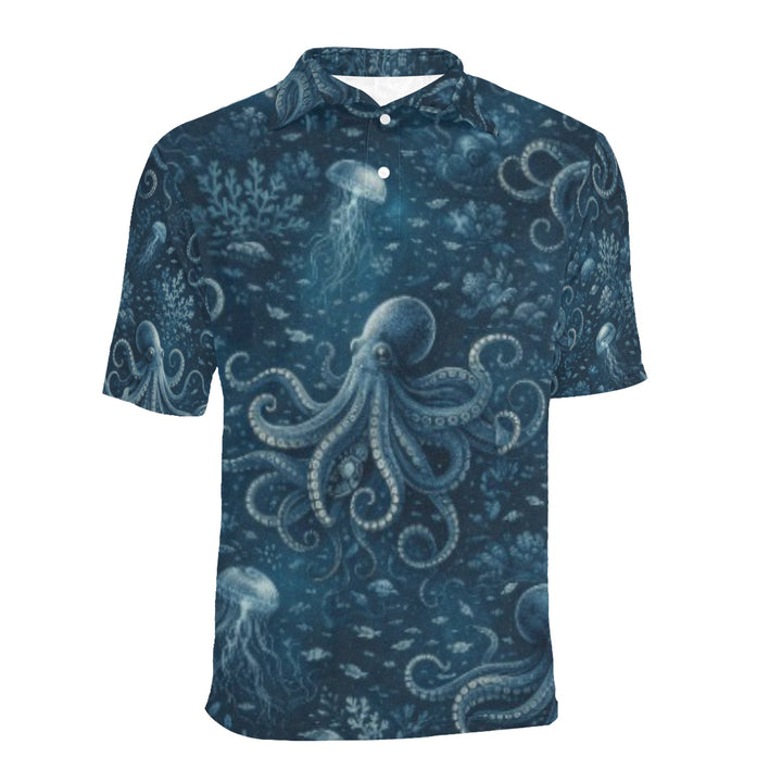 Men's All Over Print Polo Shirt (T55)