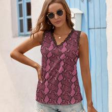 Load image into Gallery viewer, Black Chrysanthemum Women&#39;s V-Neck Sleeveless Top
