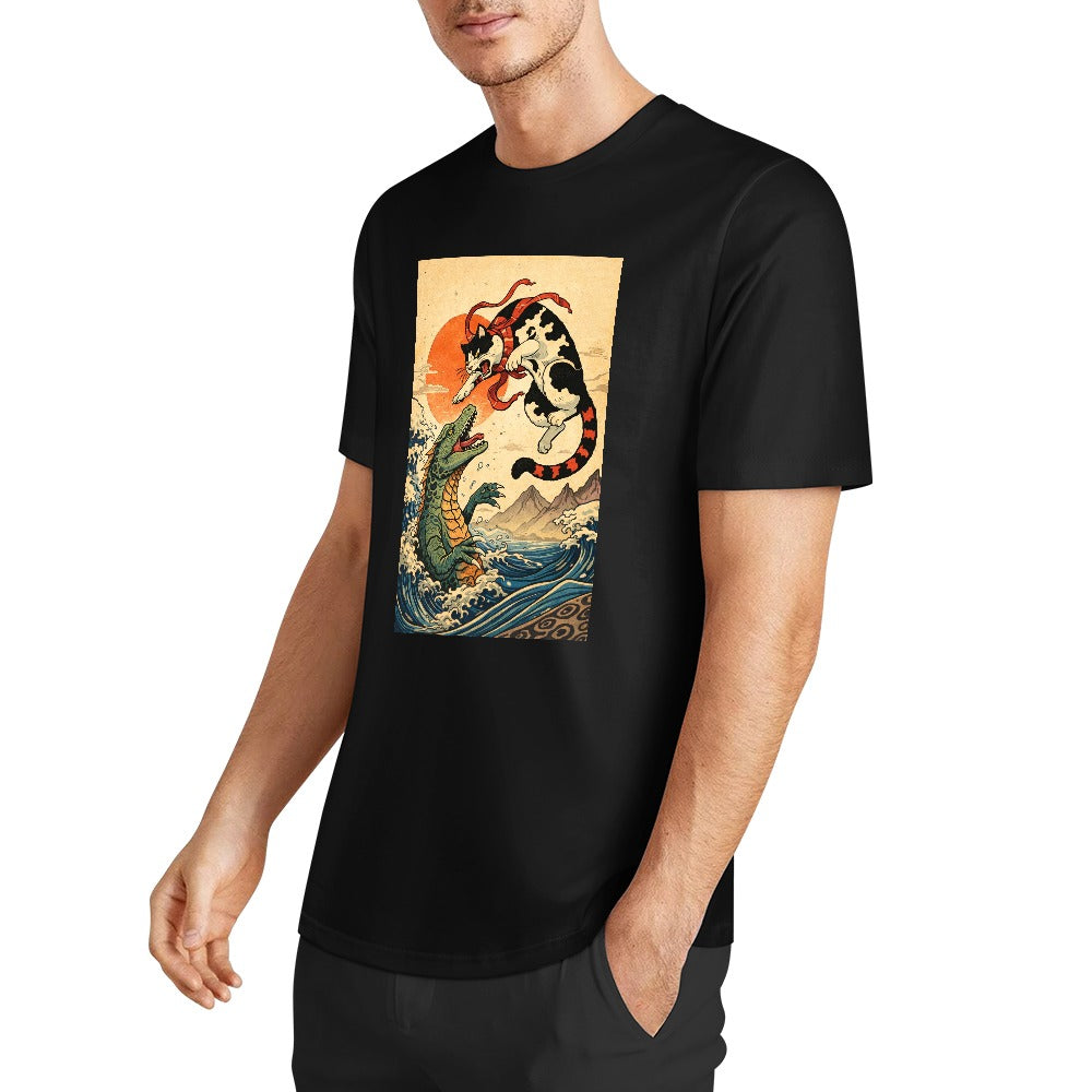 New Pure cotton short sleeved T-shirt Front print Multiple colors
