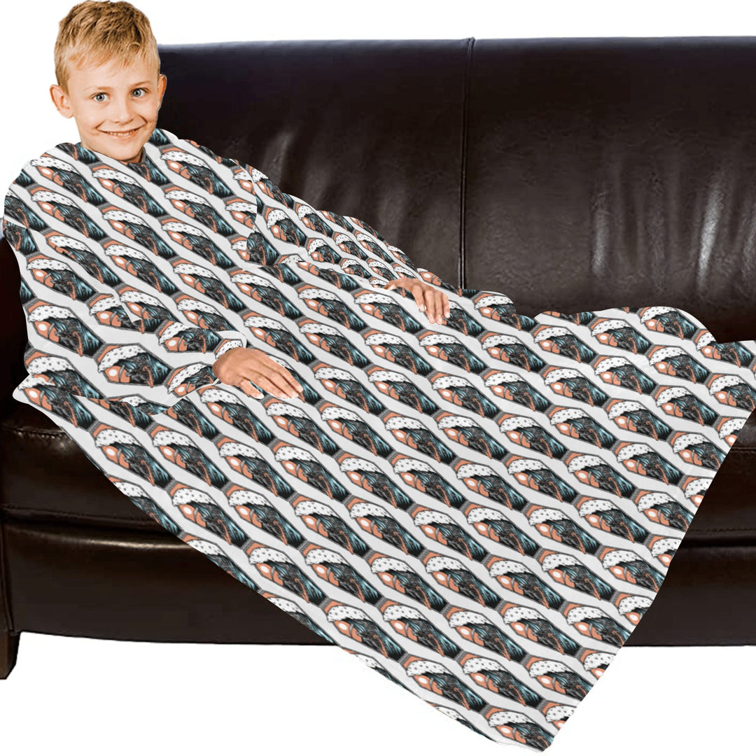 Blanket Robe with Sleeves for Kids