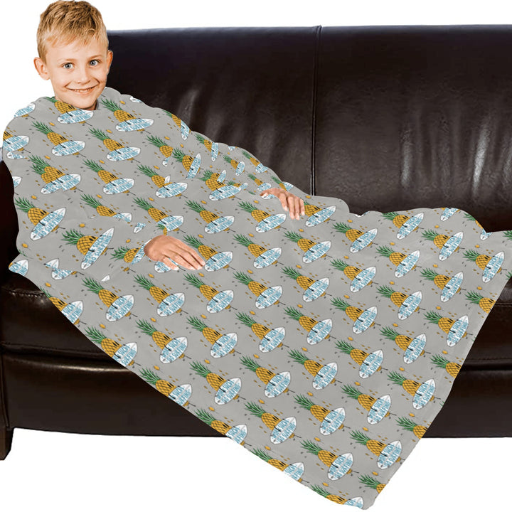 Blanket Robe with Sleeves for Kids