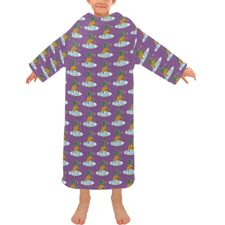 Blanket Robe with Sleeves for Kids