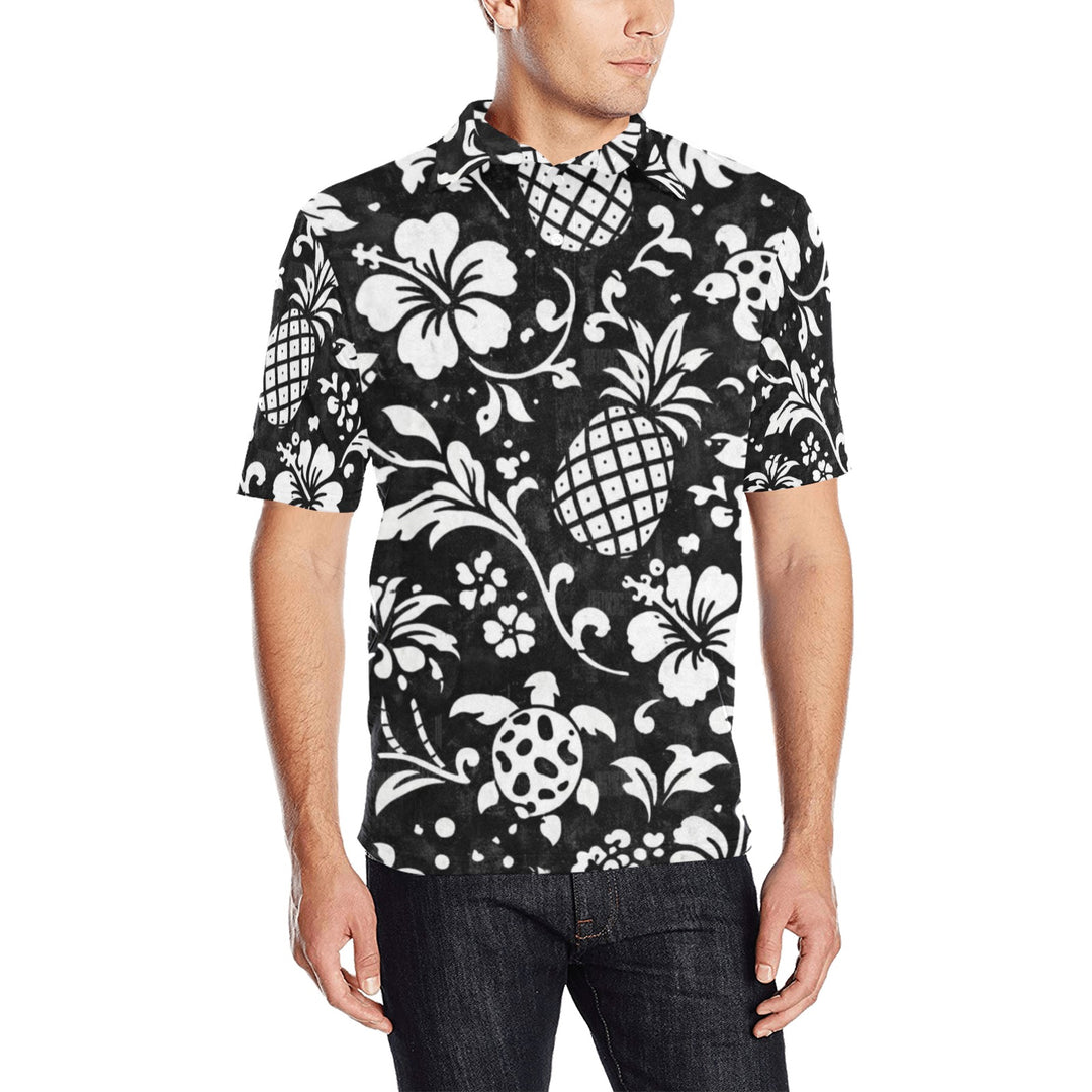 Men's All Over Print Polo Shirt (T55)