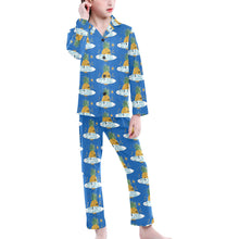 Load image into Gallery viewer, Big Girls&#39; V-Neck Long Pajama Set
