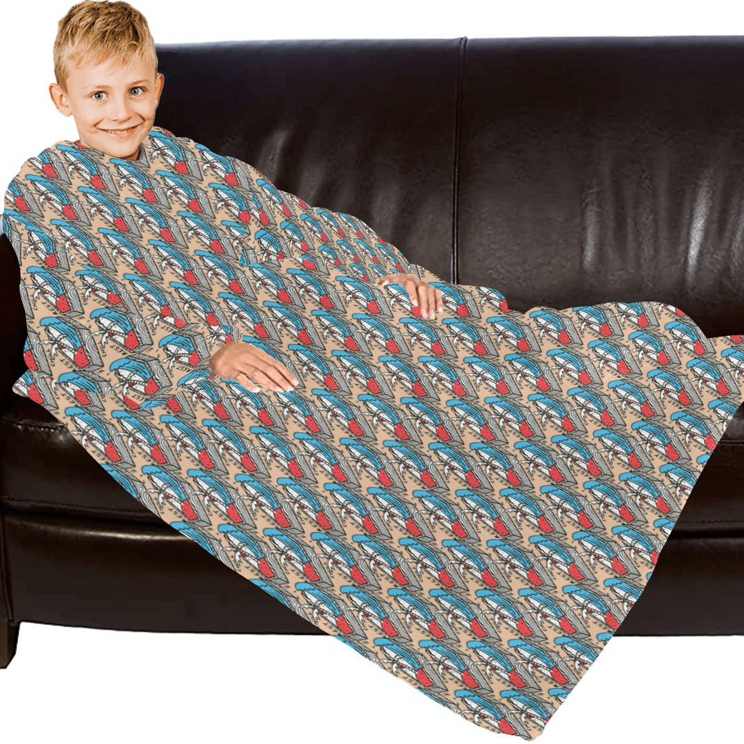 Blanket Robe with Sleeves for Kids