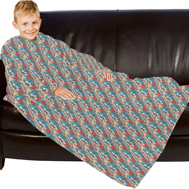 Blanket Robe with Sleeves for Kids