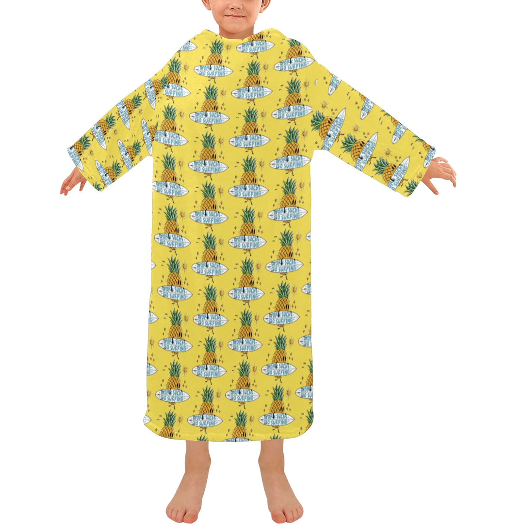 Blanket Robe with Sleeves for Kids