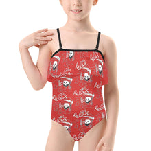 Load image into Gallery viewer, Kids&#39; Spaghetti Strap Ruffle Swimsuit
