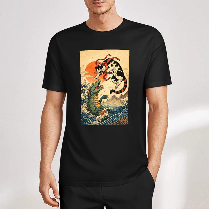 New Pure cotton short sleeved T-shirt Front print Multiple colors