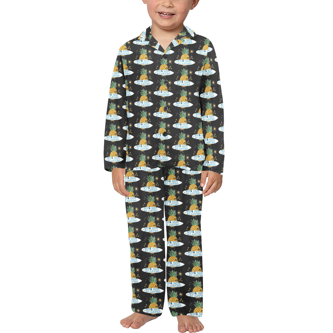 Little Boys' V-Neck Long Pajama Set