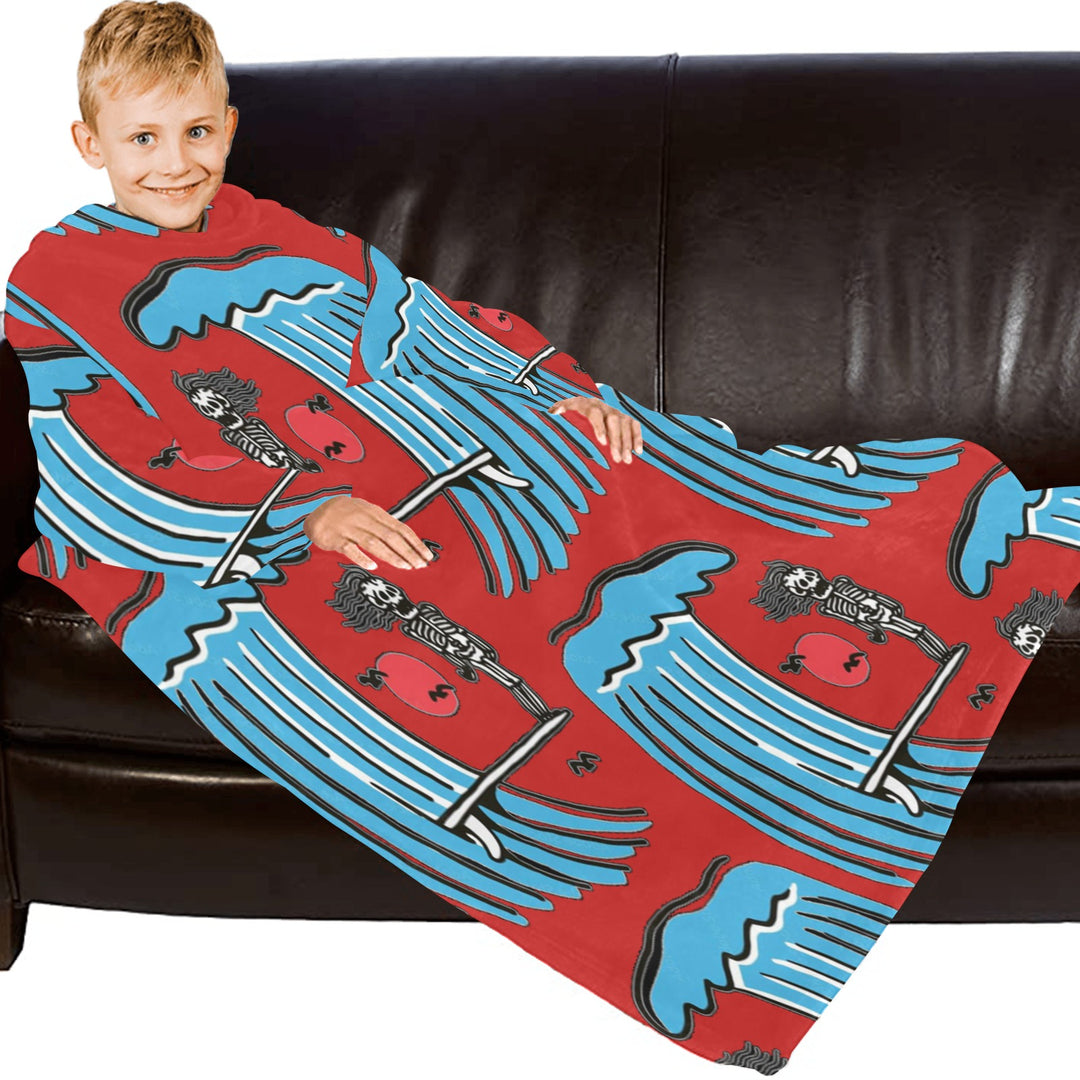 Blanket Robe with Sleeves for Kids