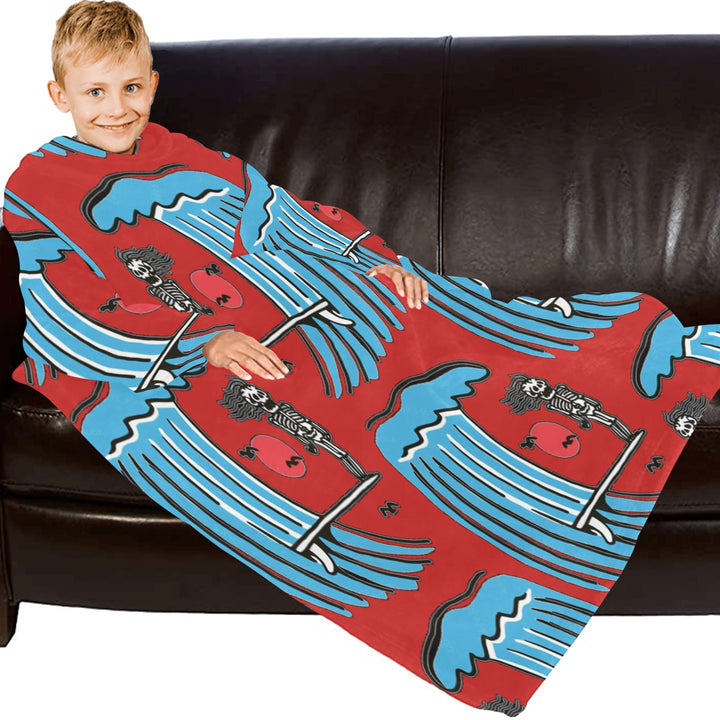 Blanket Robe with Sleeves for Kids