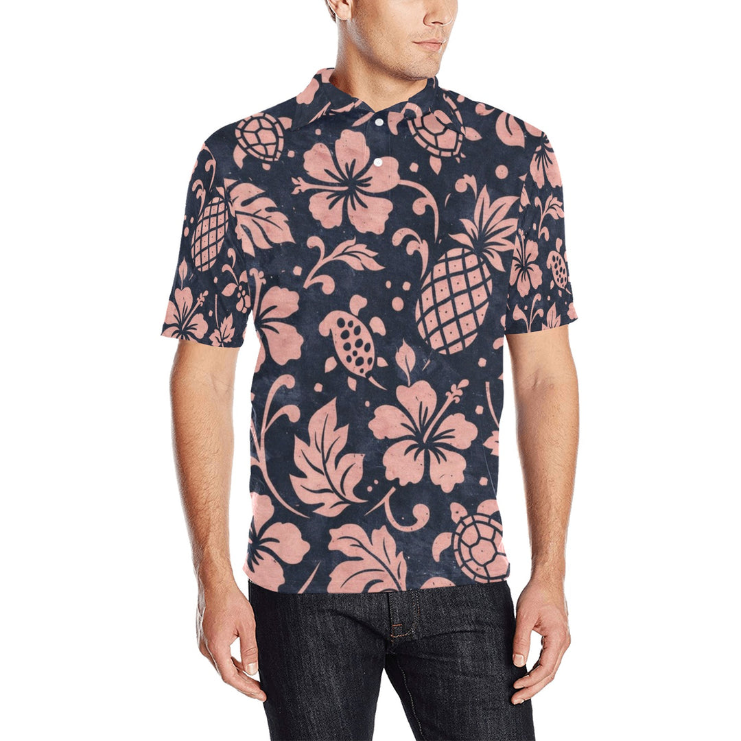 Men's All Over Print Polo Shirt (T55)