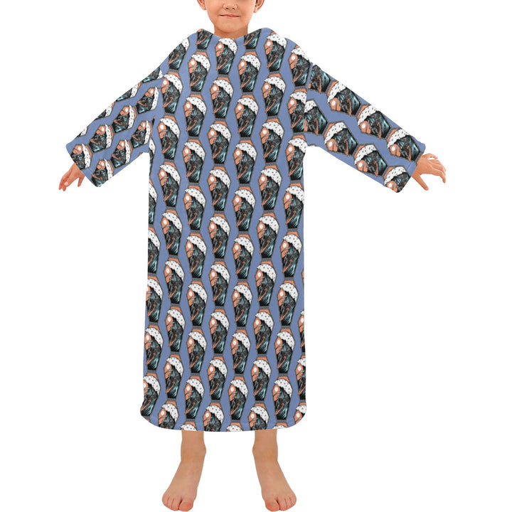 Blanket Robe with Sleeves for Kids