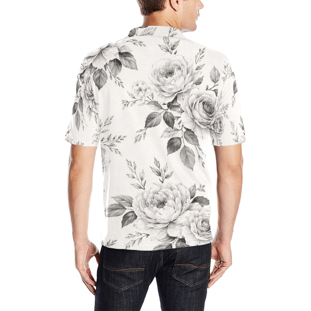 Men's All Over Print Polo Shirt (T55)