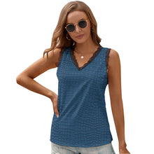 Load image into Gallery viewer, Black Chrysanthemum Women&#39;s V-Neck Sleeveless Top
