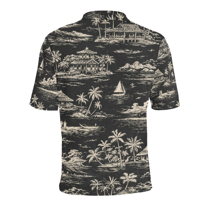 Men's All Over Print Polo Shirt (T55)