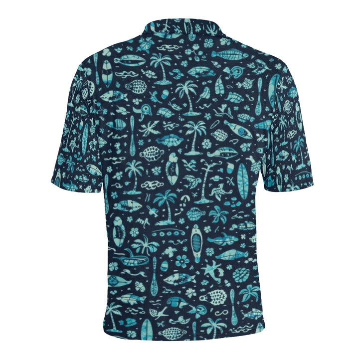 Men's All Over Print Polo Shirt (T55)